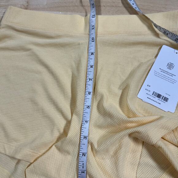 Athleta Wind Down Sleep Shorts Waffle Knit Yellow Women's Size Small NWT - Picture 12 of 12
